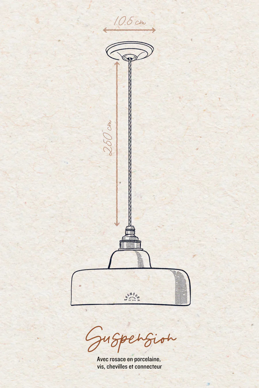Constellation Grès Chamotté et Terre mêlée mat - 4 luminaires
