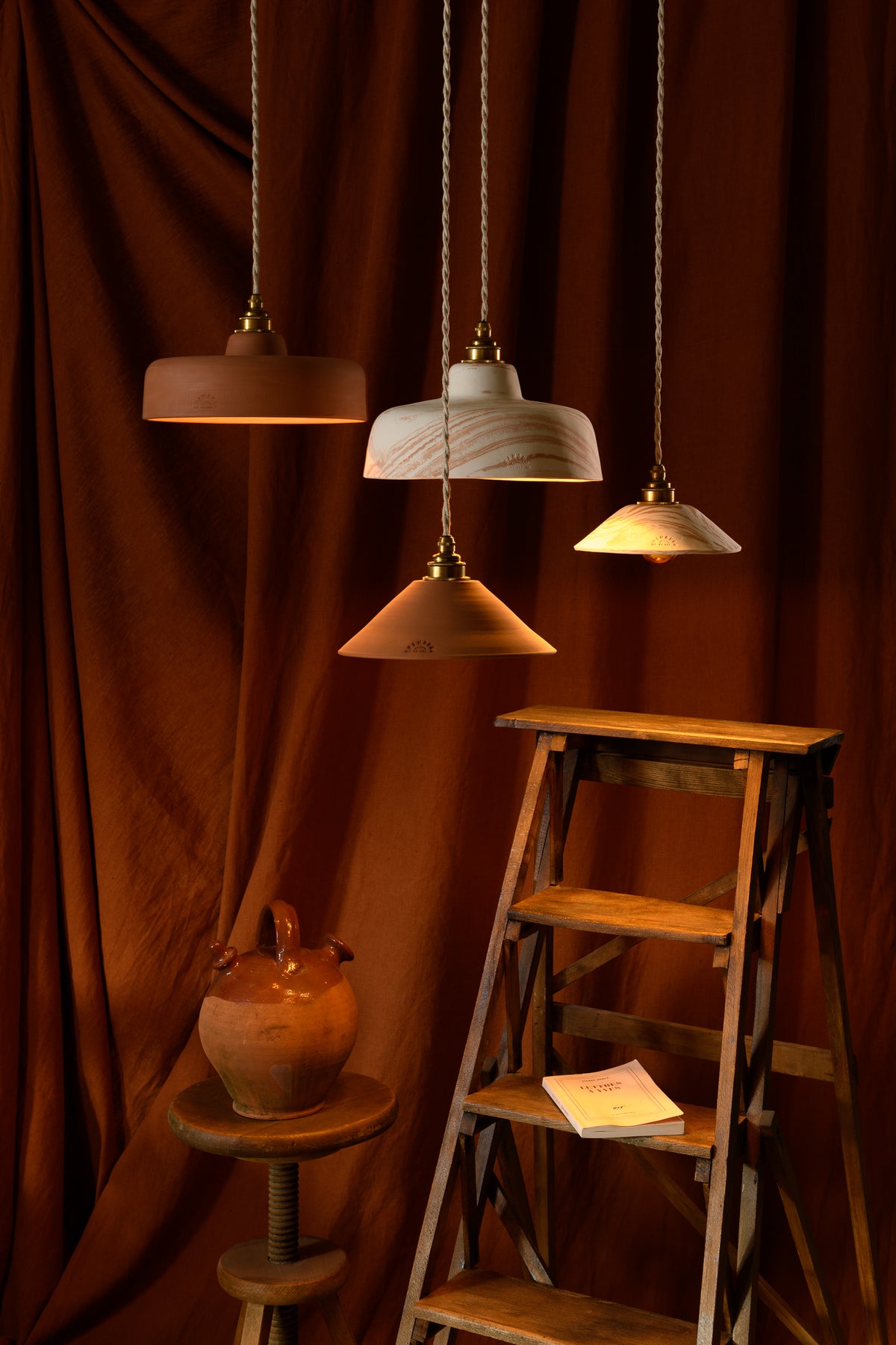 Constellation Terre cuite et Terre mêlée mat - 4 luminaires