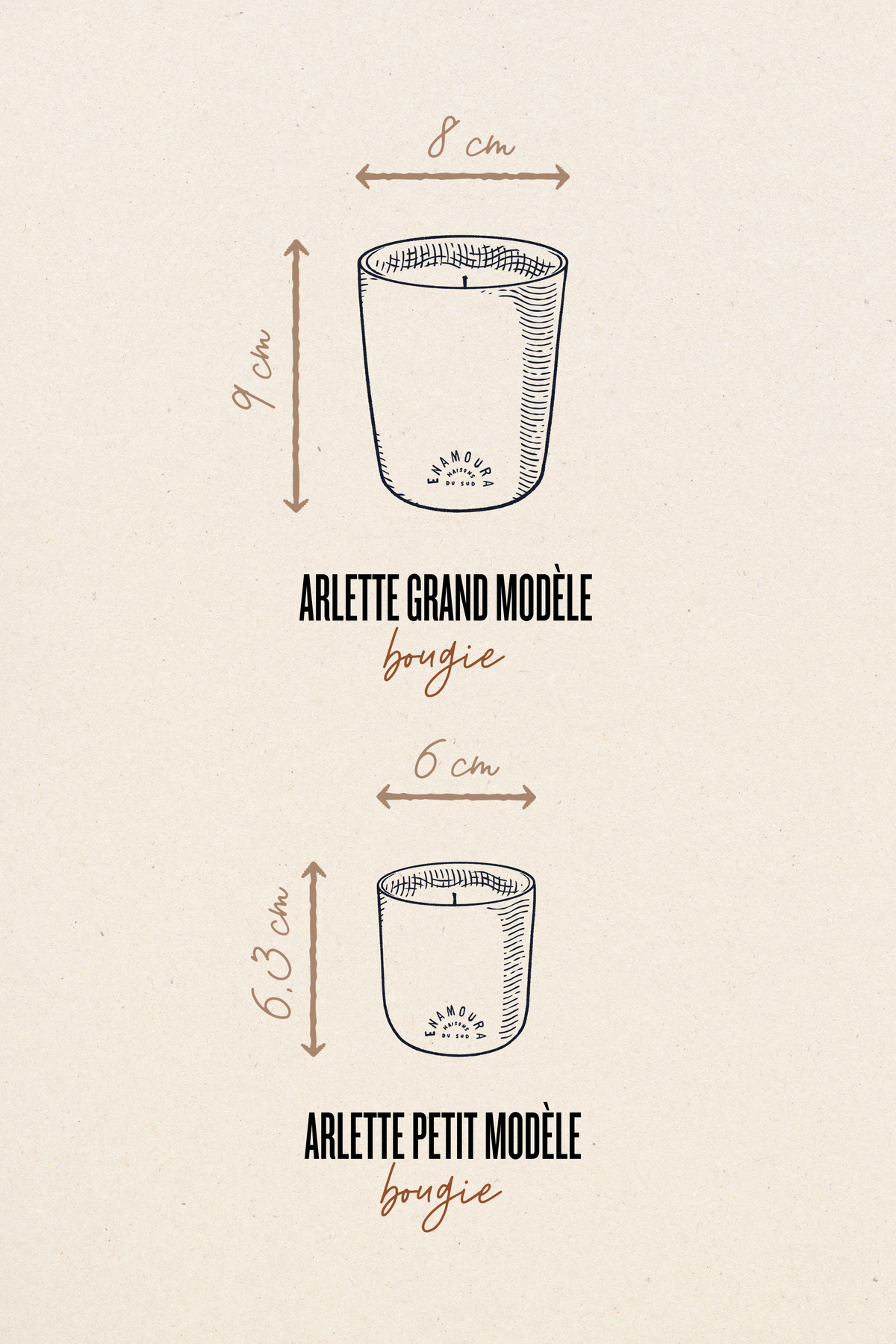 ARLETTE - Bougie parfumée - Petit modèle - Grès chamotté ivoire