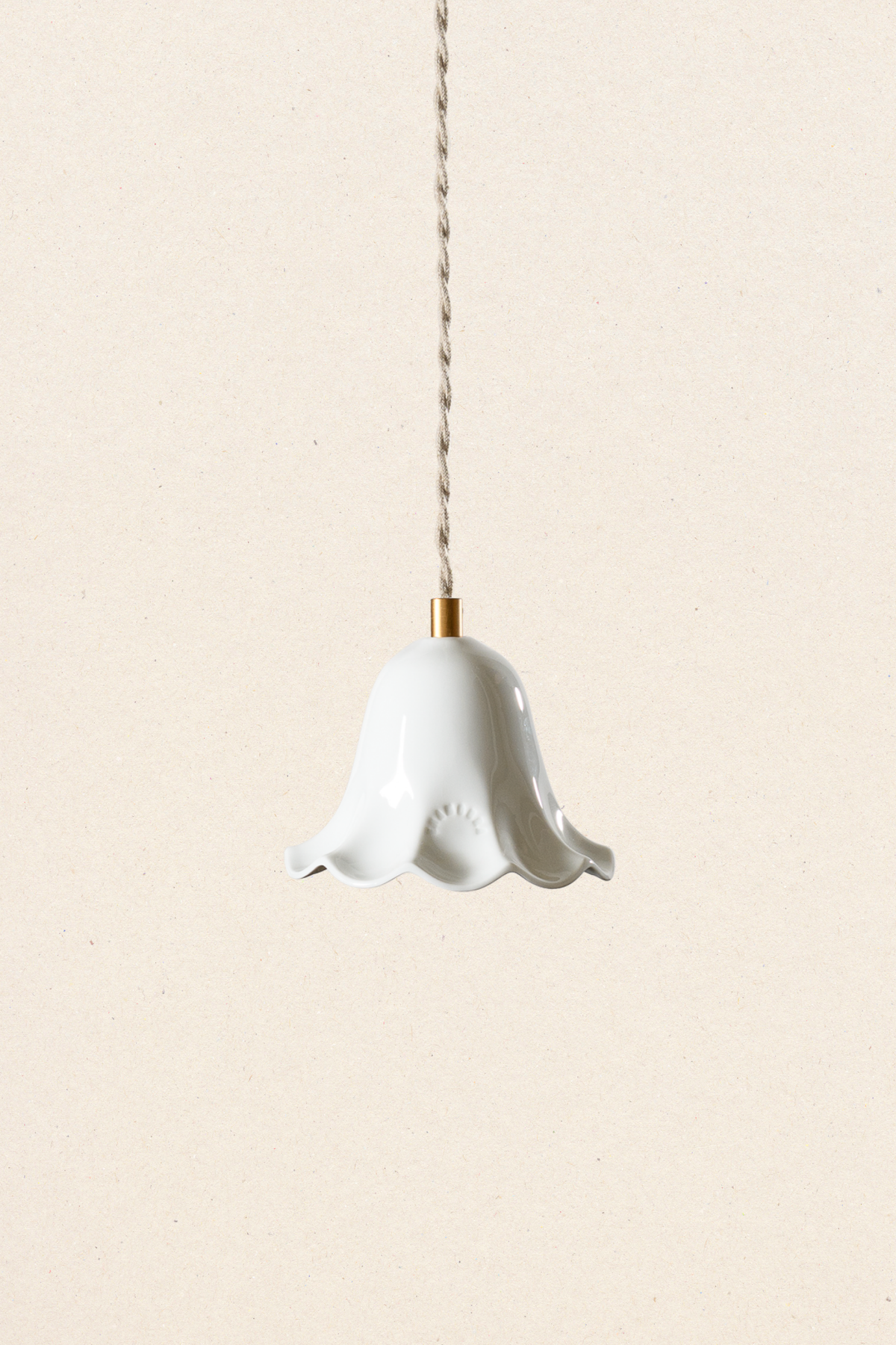 LILI - Porcelaine Emaillée - Suspension en applique - Potence laiton vieilli
