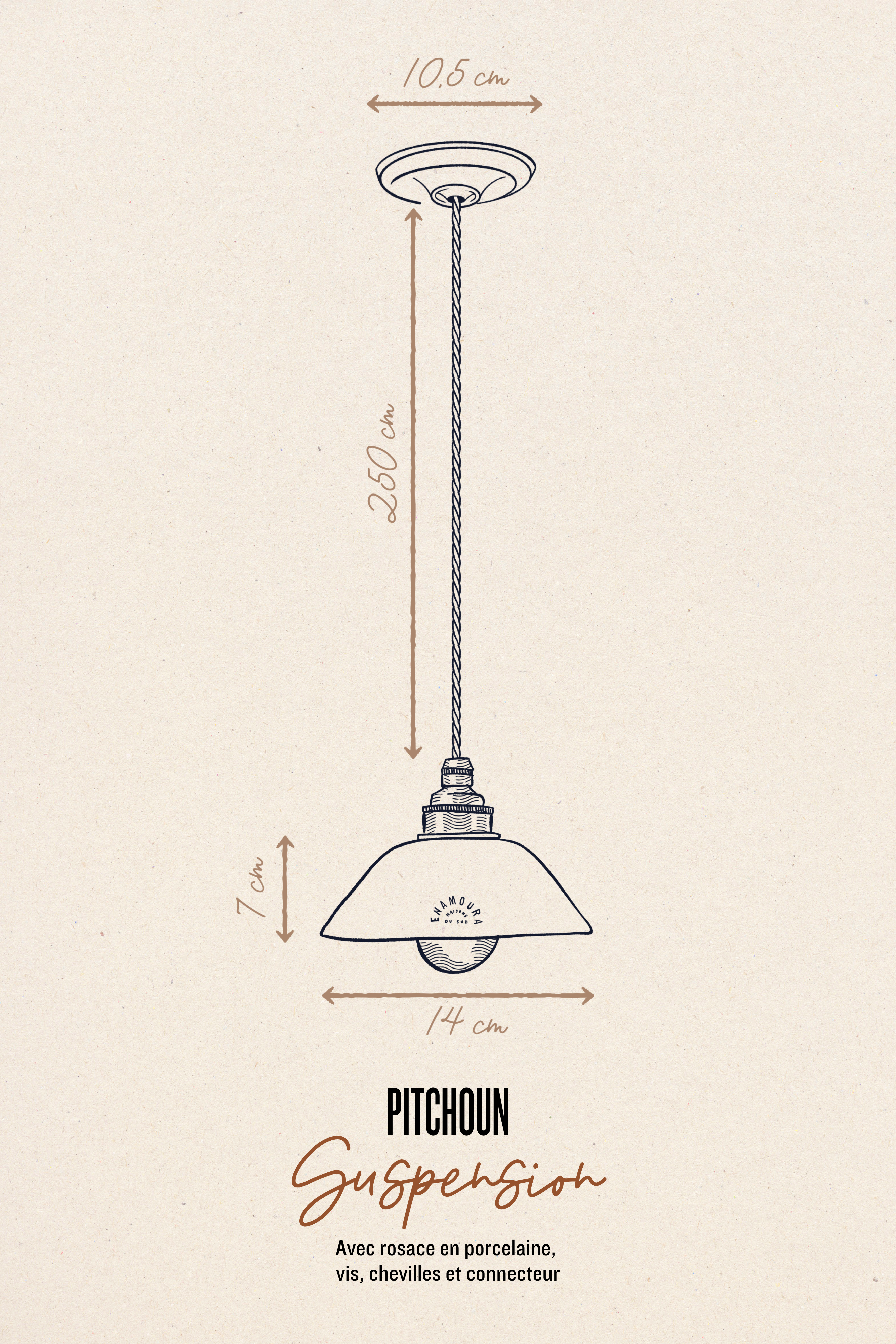 PITCHOUN - Terre cuite blanche - Suspension