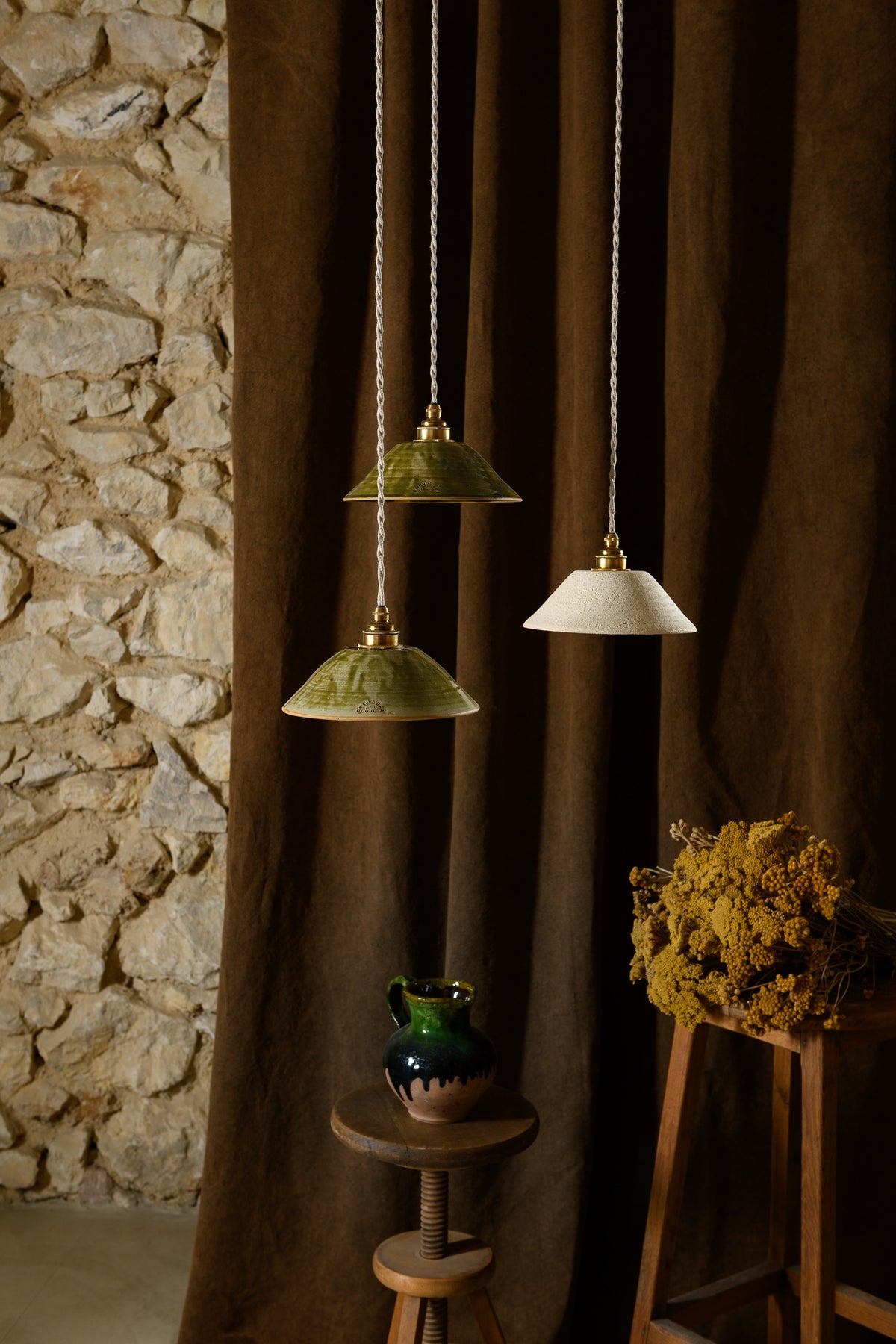 Constellation Verveine & Grés Chamotté - 3 luminaires