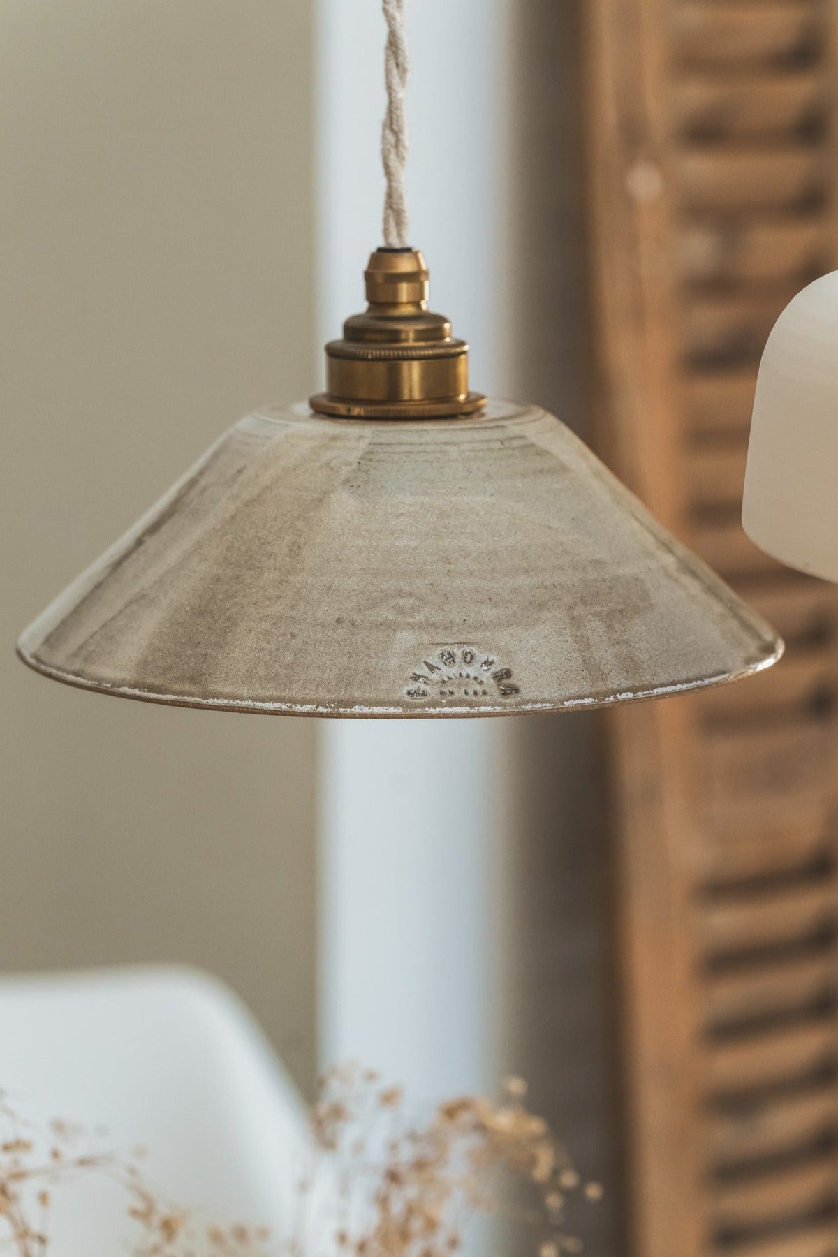 LISETTE - Grès vert de gris - Suspension (Collection Châtaigne grillée)