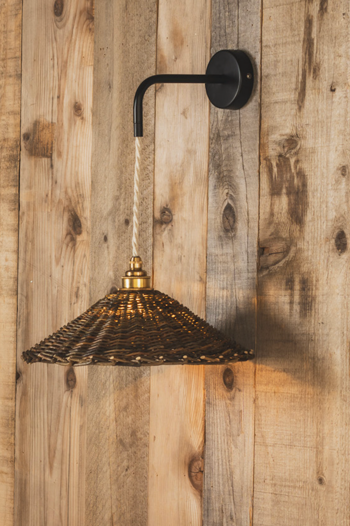 LISETTE - Tressée - Suspension en applique - Potence noire mat