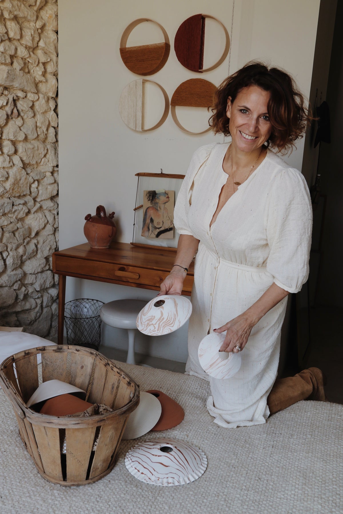 LISETTE - Terre mêlée vernissée - Plafonnier