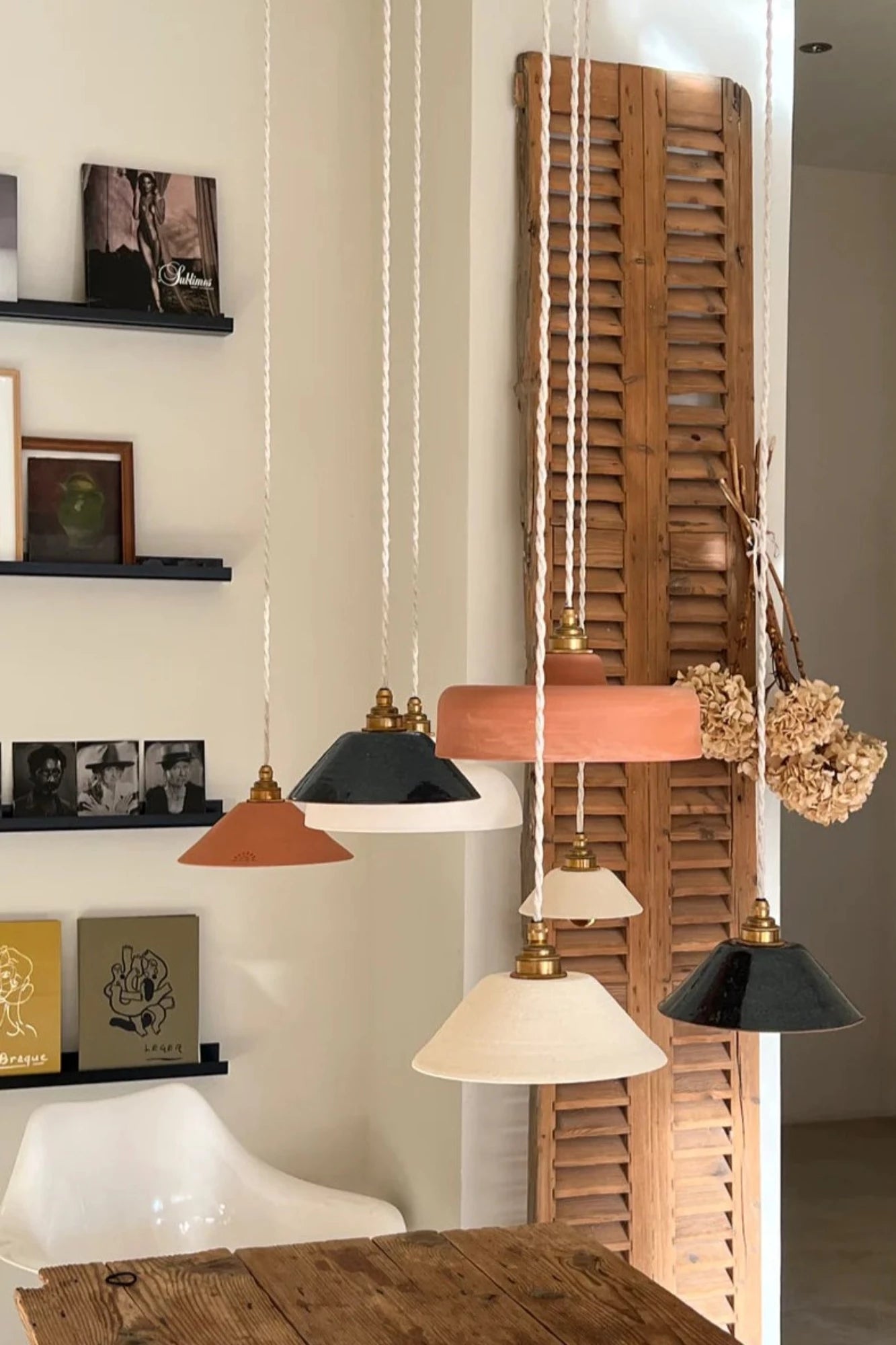 Constellation Terracotta, blanc et bleu minuit - 7 luminaires
