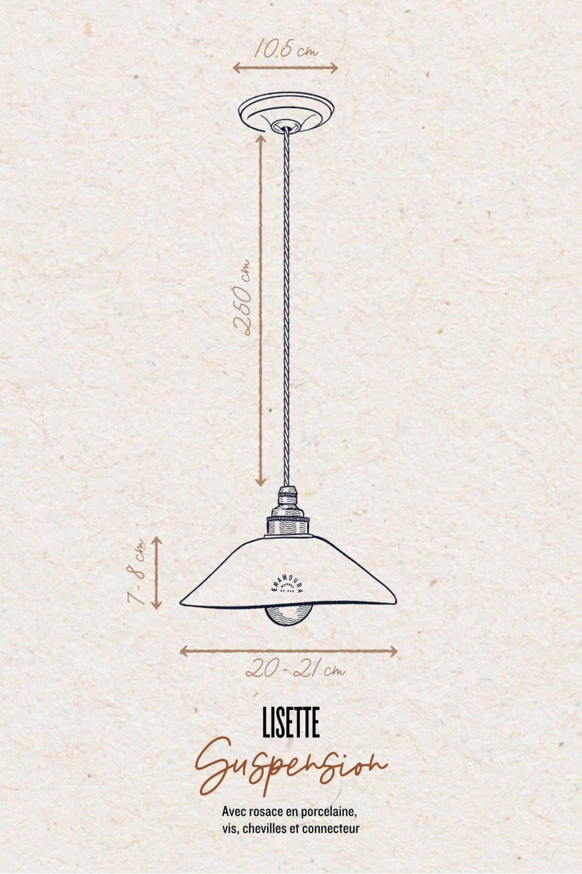 LISETTE - Terre cuite blanche émaillée - Suspension (Capsule Blanc d'Automne)