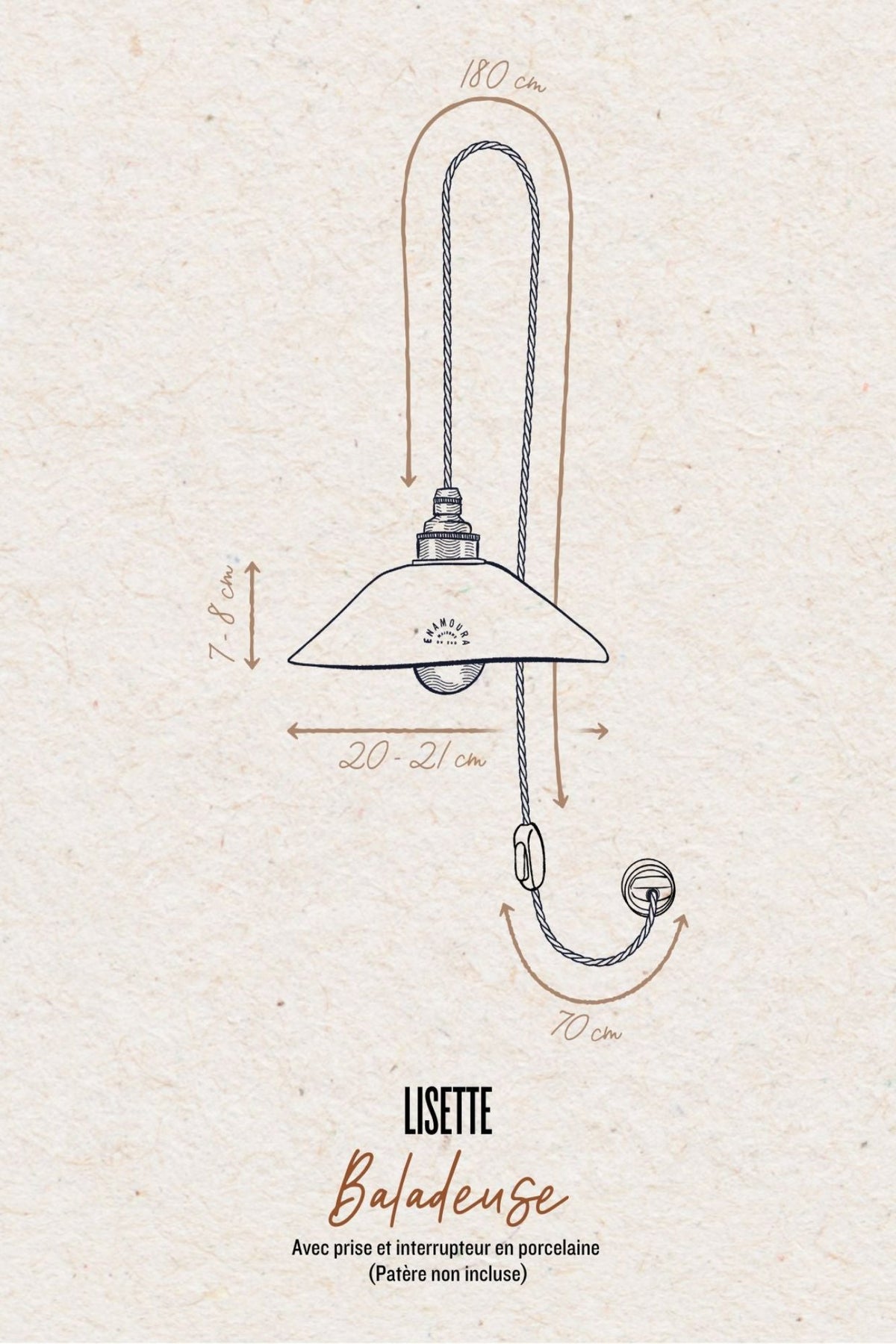 LISETTE - Grès minuit - Baladeuse (Collection Châtaigne grillée)