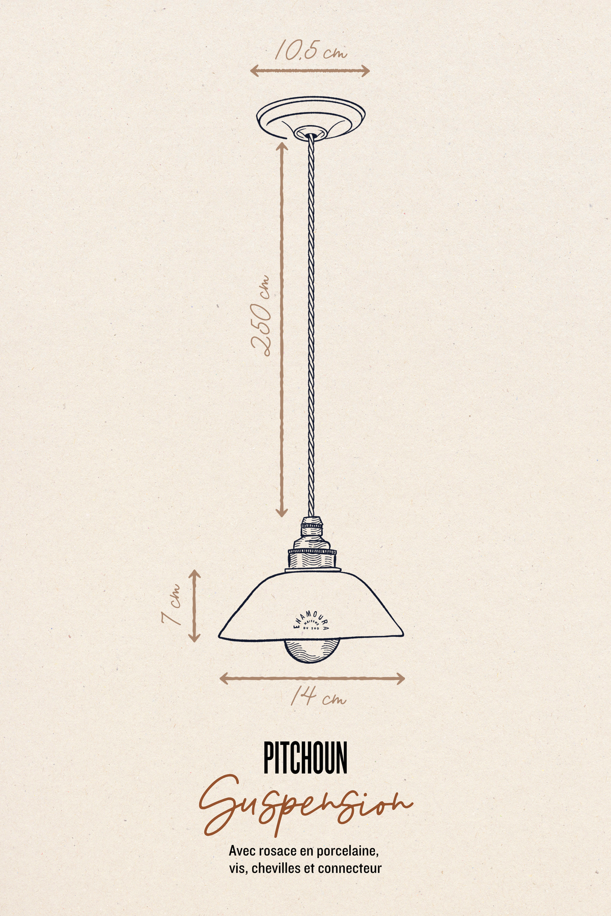 PITCHOUN - Terre cuite blanche - Suspension