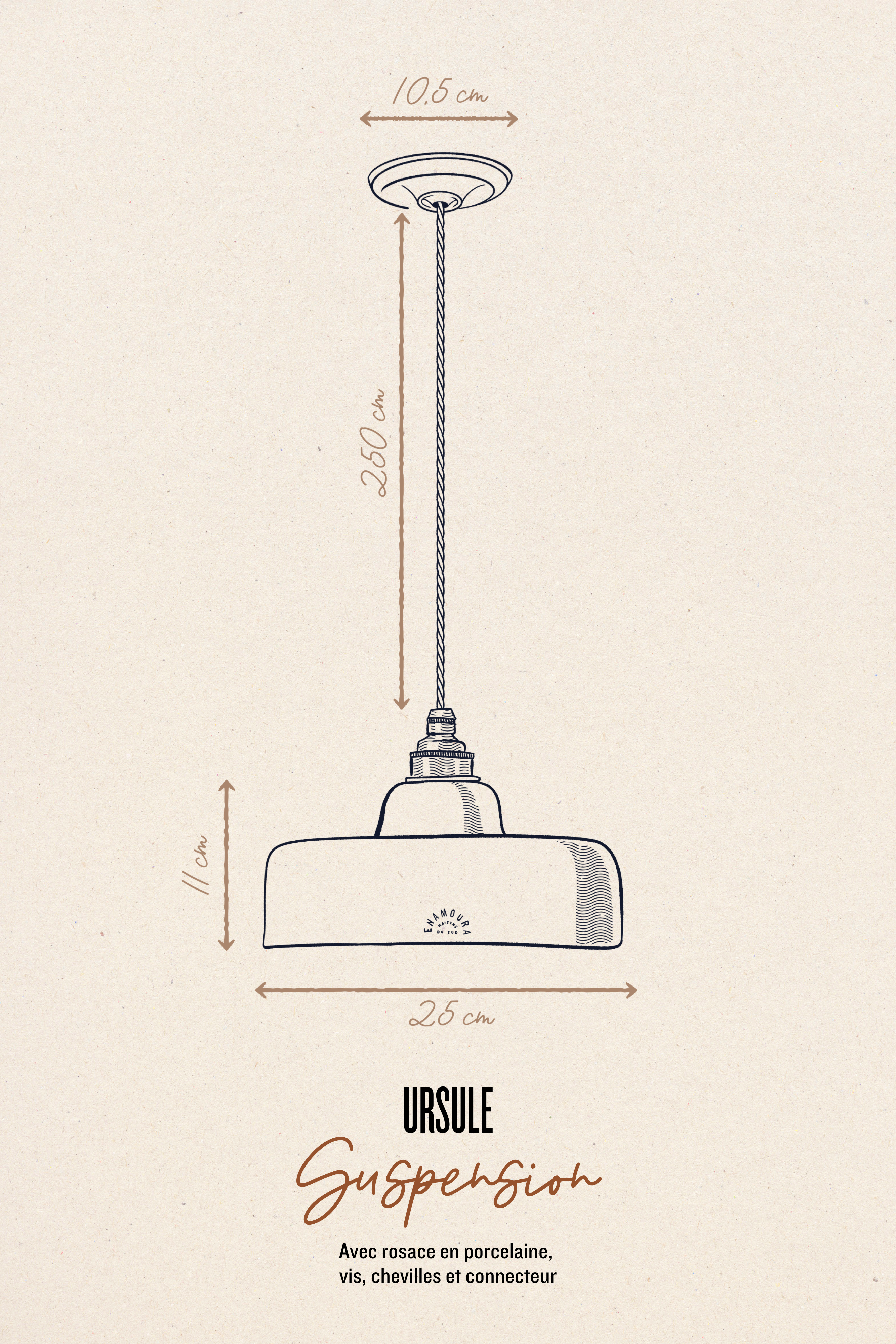 URSULE - Terre cuite blanche - Suspension