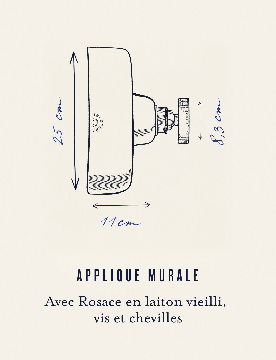 Ursule - dimensions - applique murale