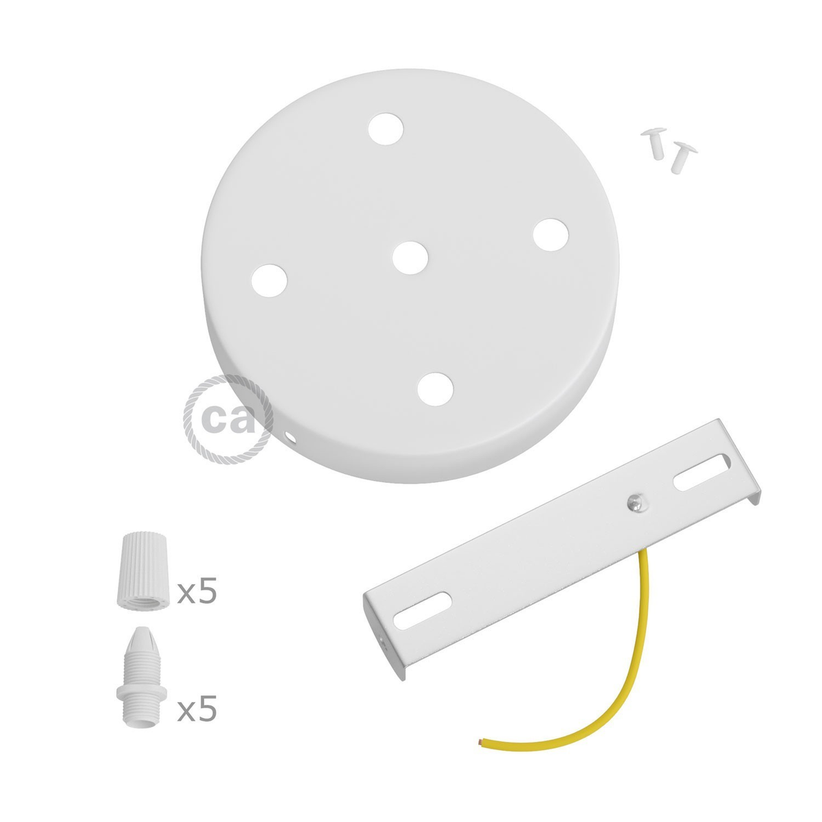 Kit rosace à 5 trous - Blanc mat