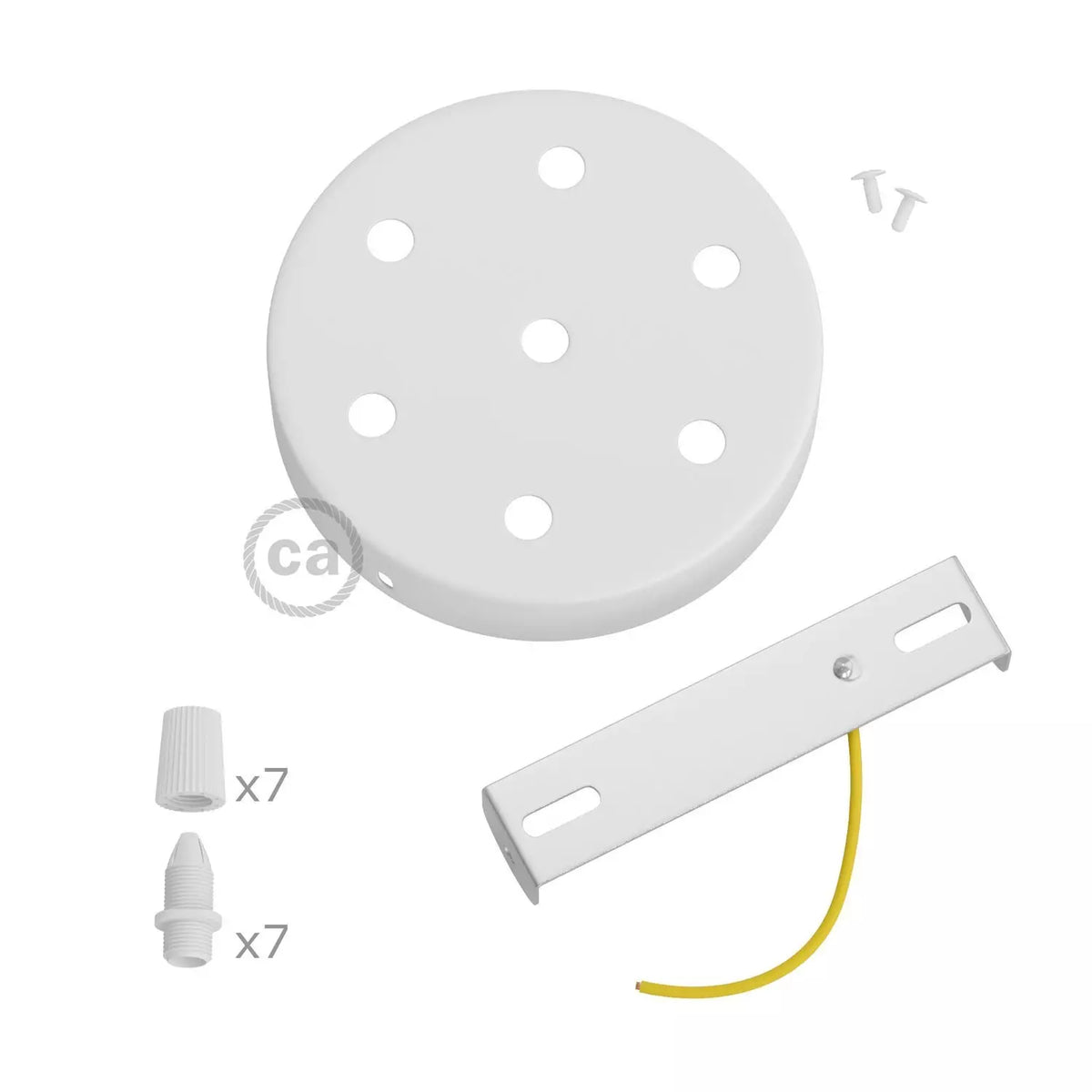 Kit rosace à 7 trous - Blanc mat